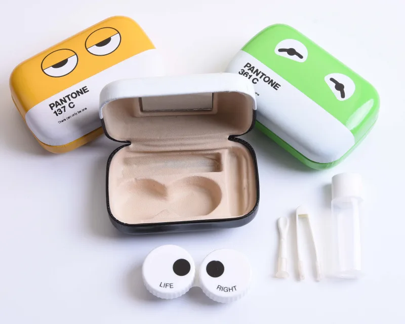 LIUSVENTINA cute EYES companion box кожаная коробка 3 типа футляр для контактных линз контейнер |