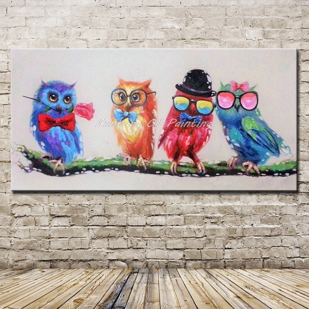 Mintura ручная роспись Dr. Birds картина маслом на холсте абстрактные настенные