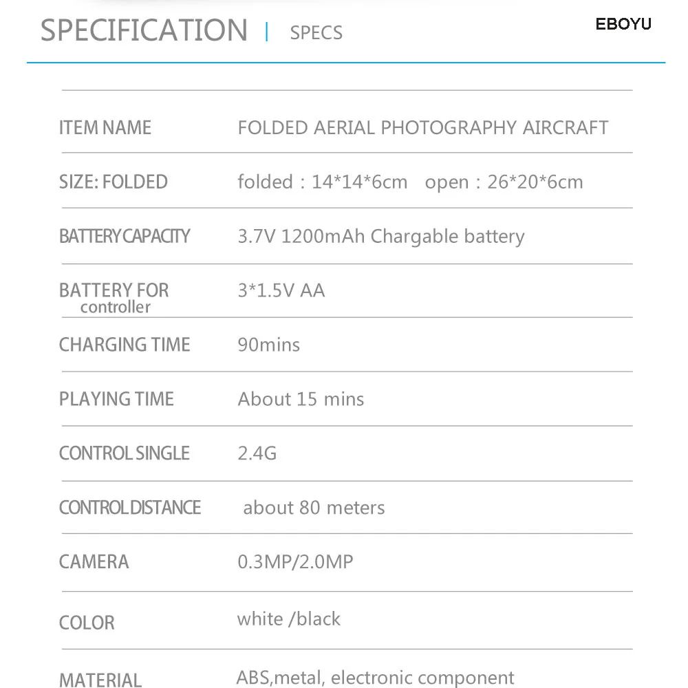 Дрон EBOYU LF609 2,4 Ghz 4CH Fold 2.0MP/0.3MP WiFi FPV RC Дрон удерживающий высоту Безголовый режим один ключ возврат RC Квадрокоптер RTF