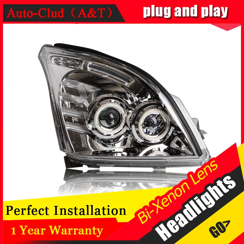 2 шт. светодиодный фары для Toyota Prado 2003 2009 Автомобильные ангельские глазки комплект