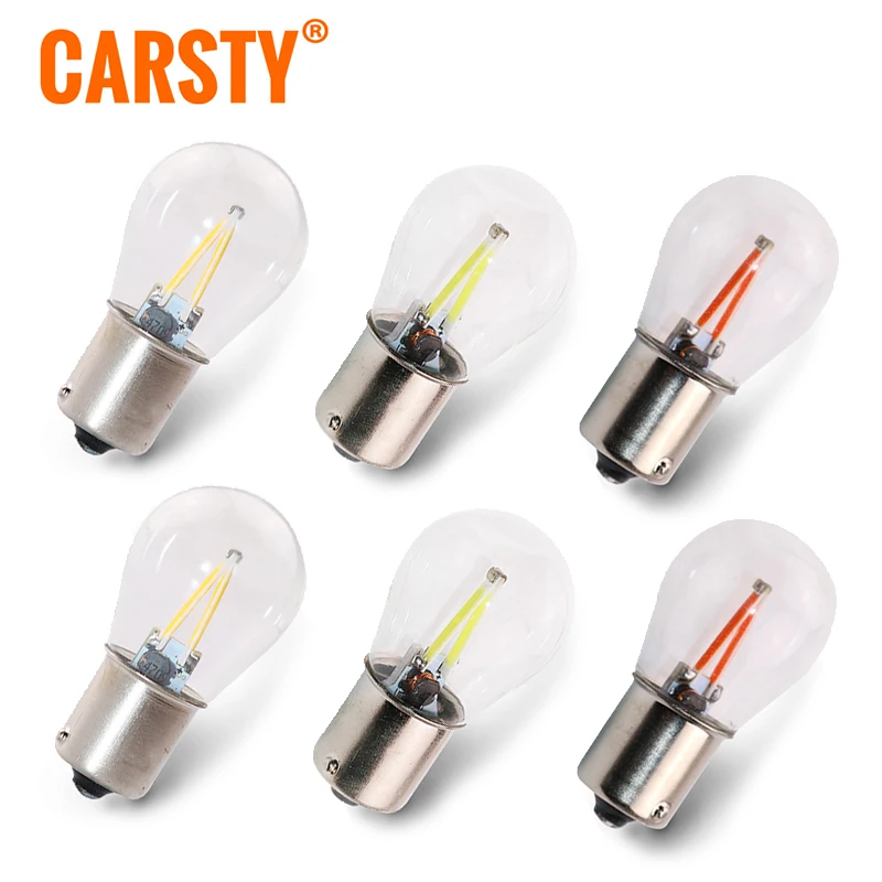 Carsty 6 шт. S25 P21w 1156 Ba15s 1157 Bay15d светодиодная нить Cob Поворотный Светильник DRL Дневной
