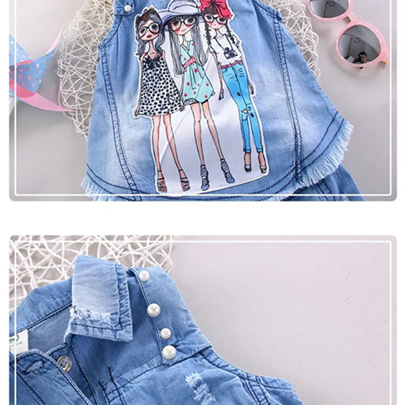 Летние комплекты одежды для девочек с мультяшным принтом одежда маленьких