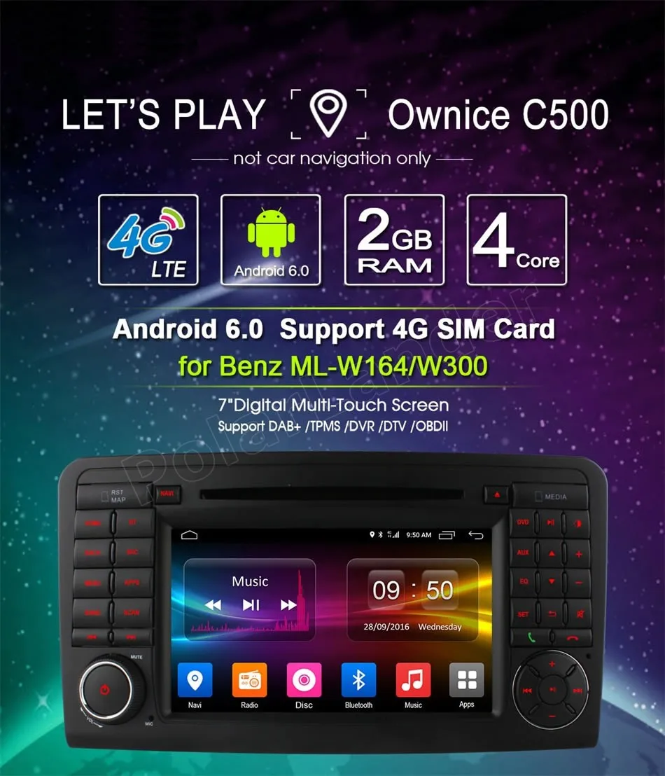 Четырёхъядерный смартфон Mercedes BENZ GL ML CLASS W164 ML350 ML500 X164 GL320|player for car|player dvdplayer android |
