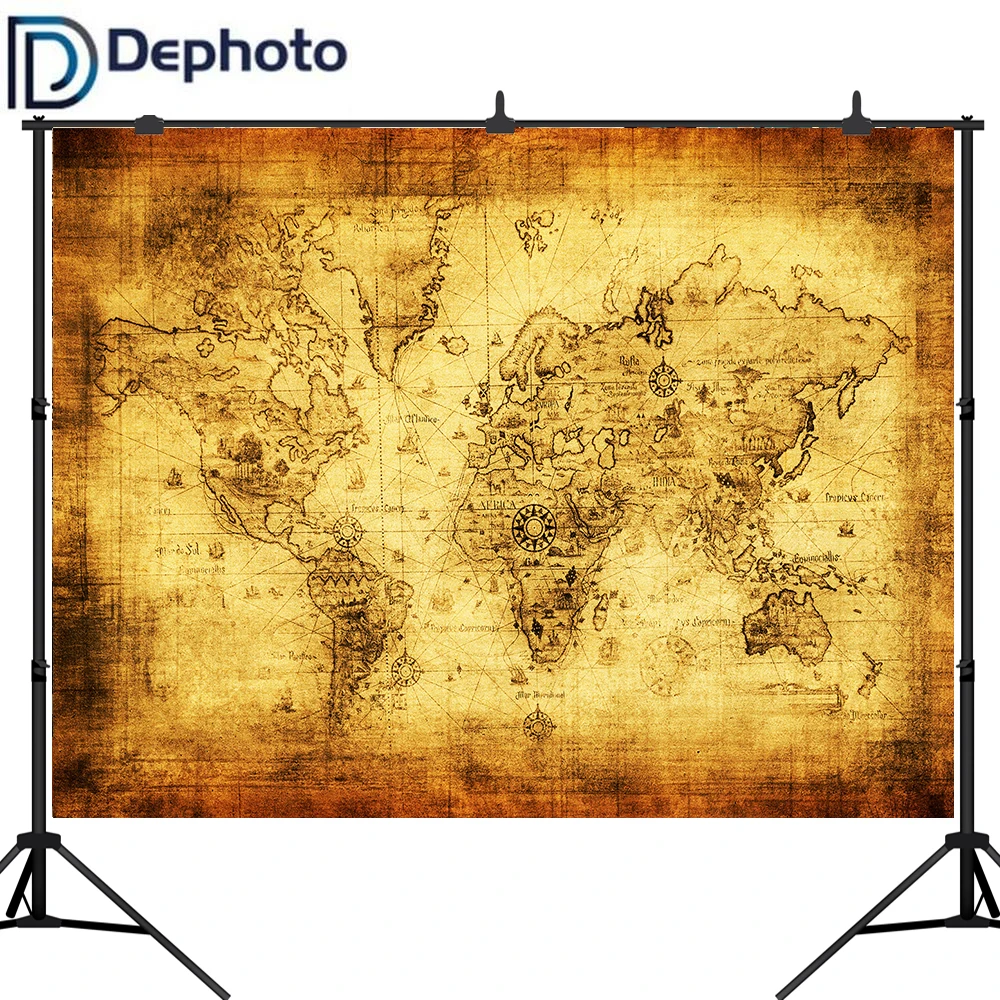 DePhoto фон для фотосъемки Карта Навигация Древний мир путешествия Настройка новый