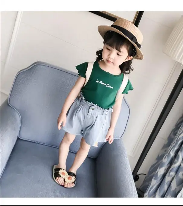 Children's clothing girls summer 2018 Korean version of the cartoon letter printing short-sleeved basic fashion T-shirt | Детская