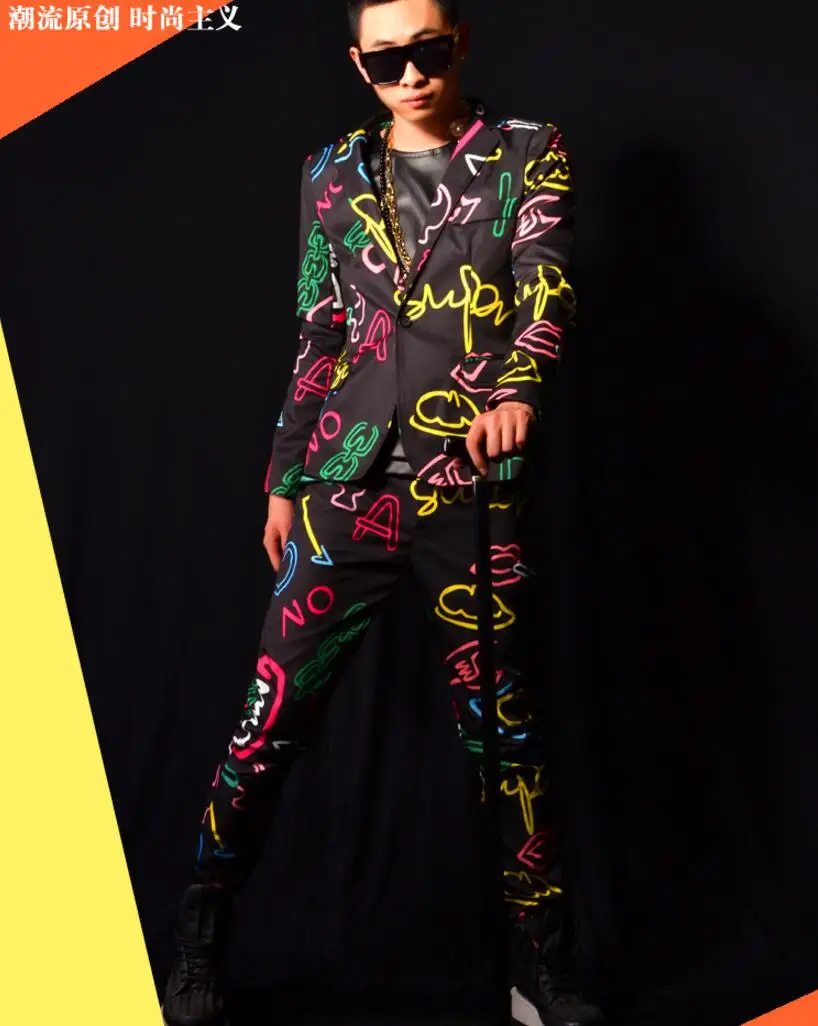 

GD Bigbang Suits Super Fit Slim Neon Color Blazer MEN Nightclub Bar Singers Stage Formal Dress Men Prom Suit Jacket Costumes !