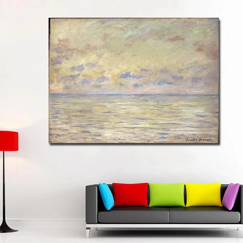 Самоотверженное впечатление Sunrise Monet Знаменитые Картины репродукции HD Печать Monet Плакаты для гостиной настенные Monet декоративные - Цвет: 162