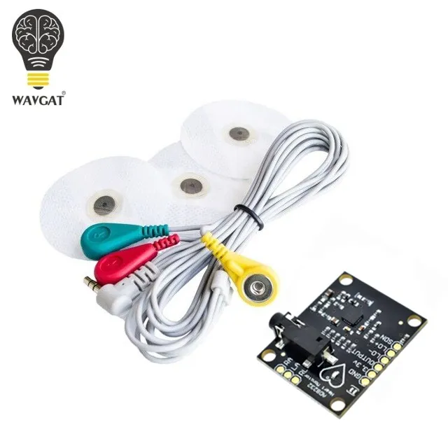 AD8232 kit WAVGAT ЭКГ модуль AD8232 измерение показателей ЭКГ Пульс сердце ЭКГ мониторинг сенсор модуль комплект для Arduino UNO R3 - Цвет: AD8232 kit