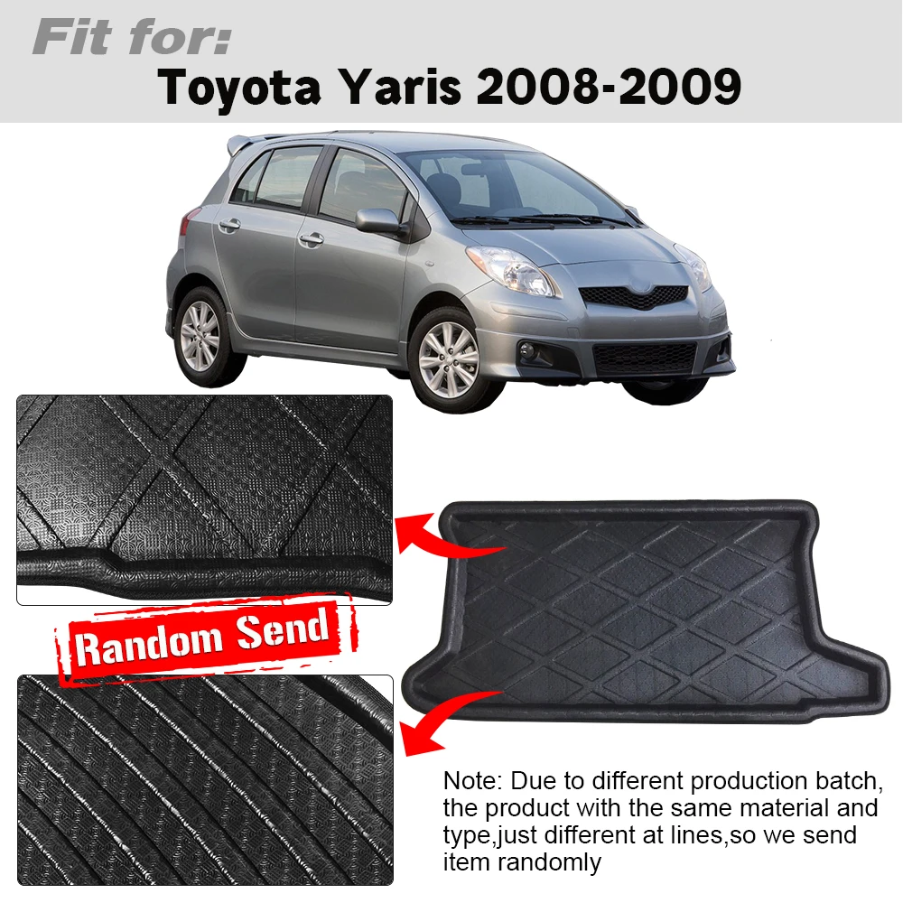 Buildreamen2 For Toyota Yaris 2008 2009 Car Accessories Trunk Mat Tail Tray Boot Liner Floor Cargo Mud Luggage Carpet Pad |