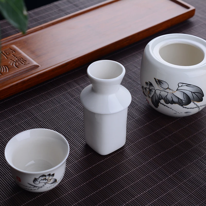 Ceramic 51-100ml Wine Warmer Household Set Chinese Hot Warm Bottle Sake Yellow Cup Small | Дом и сад