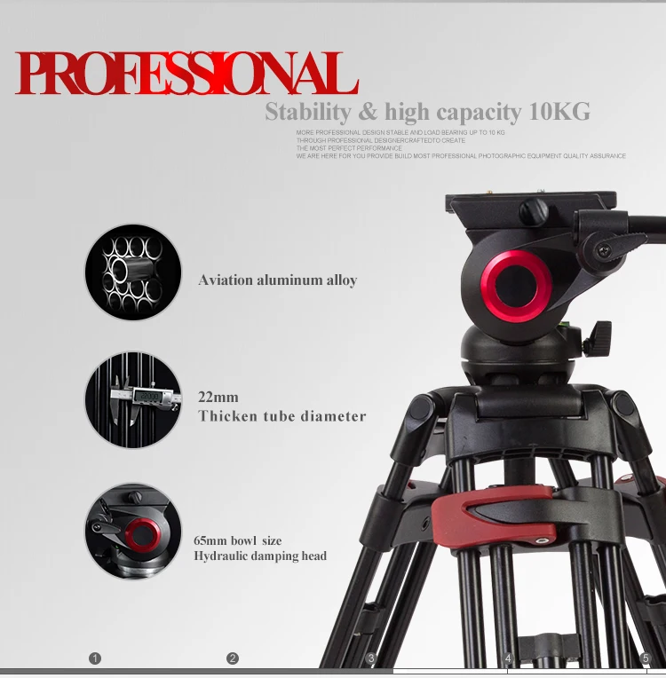 Miliboo Iron Tower Профессиональный портативный видео штатив DSLR с гидравлической головкой/цифровая DSLR камера видеокамера Стенд штатив