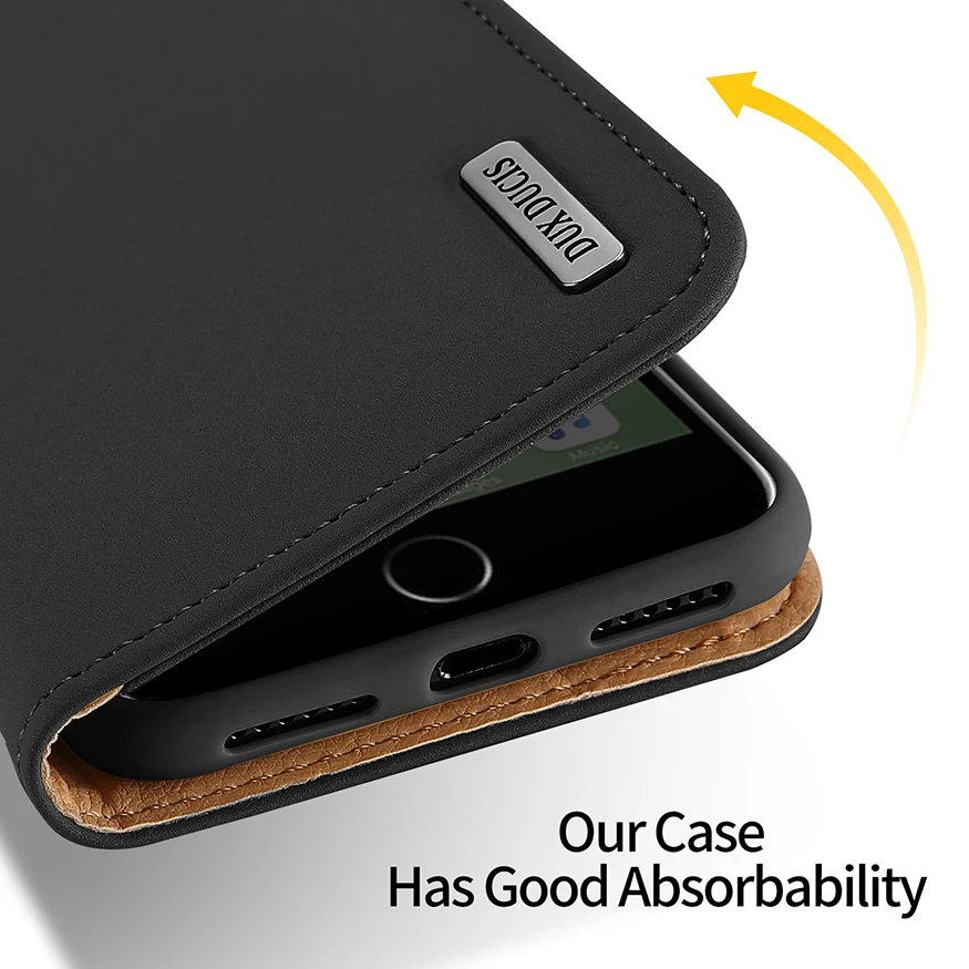 Чехол бумажник DUX DUCIS из натуральной кожи для iPhone 8 7 Xs винтажный Магнитный флип