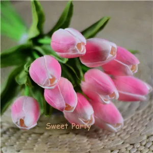 lt pink 4 30 шт., черные тюльпаны, искусственные цветы, настоящие на ощупь, искусственная кожа, искусственные цветы для украшения дома, свадьбы, искусственные цветы - Цвет: lt pink 4