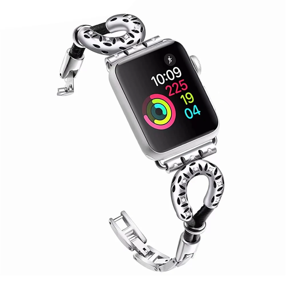 Для мужчин и женщин 38 мм 42 нержавеющая сталь для Apple ремешок iwatch уникальный часов