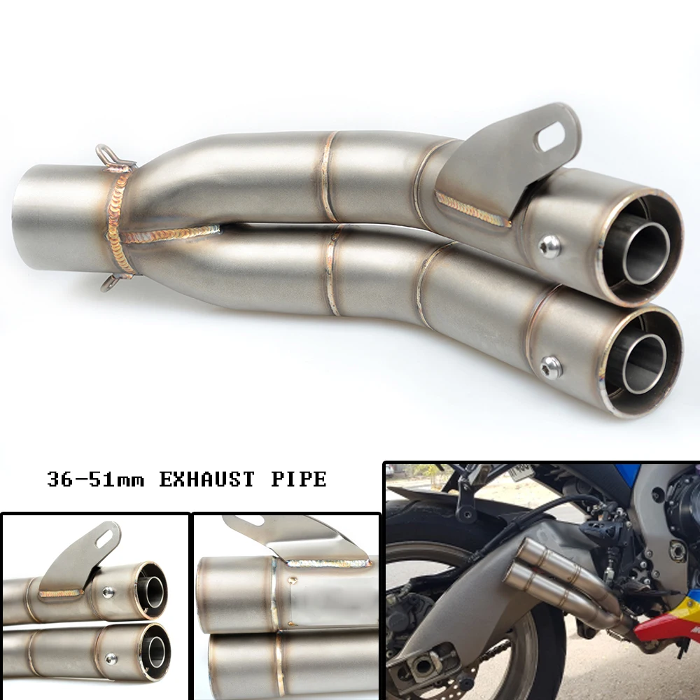 Universal 36-51MM Motorcycle Motorcross Scooter Exhaust Pipe Muffler For kawasaki ZZR600 VERSYS 1000 Z1000 ZX10R ZX12R 2000-2005