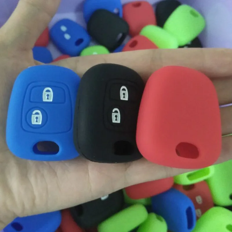 

For Peugeot 206 307 207 408 for Citroen C1 C2 C3 C4 C5 C8 Xsara Picasso 2 Button Remote protection Silicone Car Key Cover Case