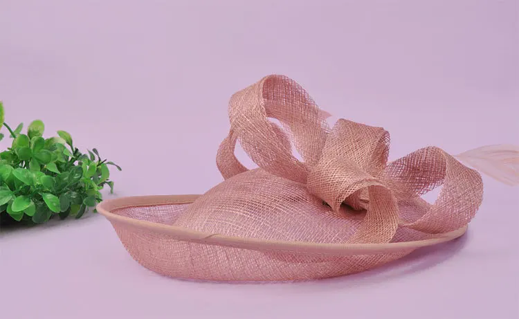 Шляпа женская льняная с перьями шикарная Вуалетка для свадьбы вечеринки