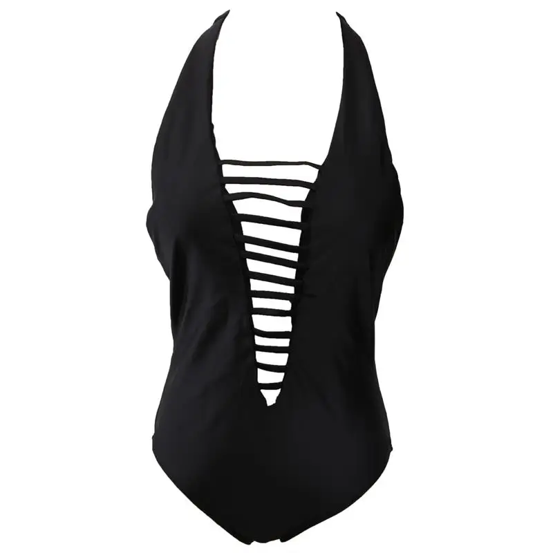 Монокини 2017 Новый женский цельный Глубокий v образный вырез бандаж с открытой