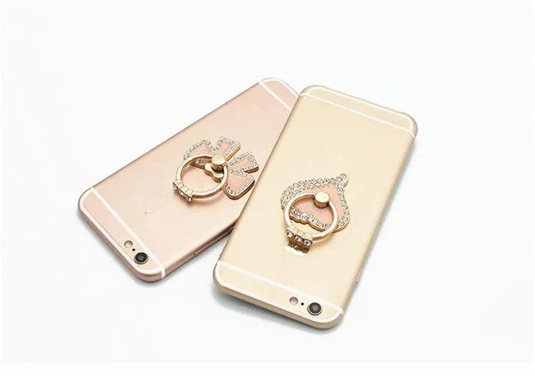 1 Piece Rhinestone Finger Ring Phone Holder Elegant Bow-knot Cat Girls Smartphone Holders mobile for iPhone | Мобильные телефоны и