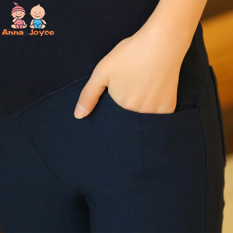 Весенние Брюки эластичные брюки-карандаш для беременных черные темно-синие |