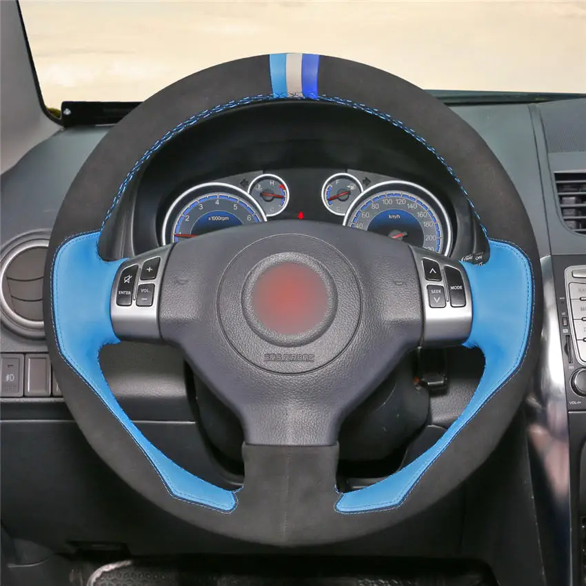Style-02 MEWANT черный красный кожаный чехол рулевого колеса автомобиля для Suzuki SX4 2006-2013 Alto 2009- Swift 2005-2011 Opel Agila - Название цвета: Style-02