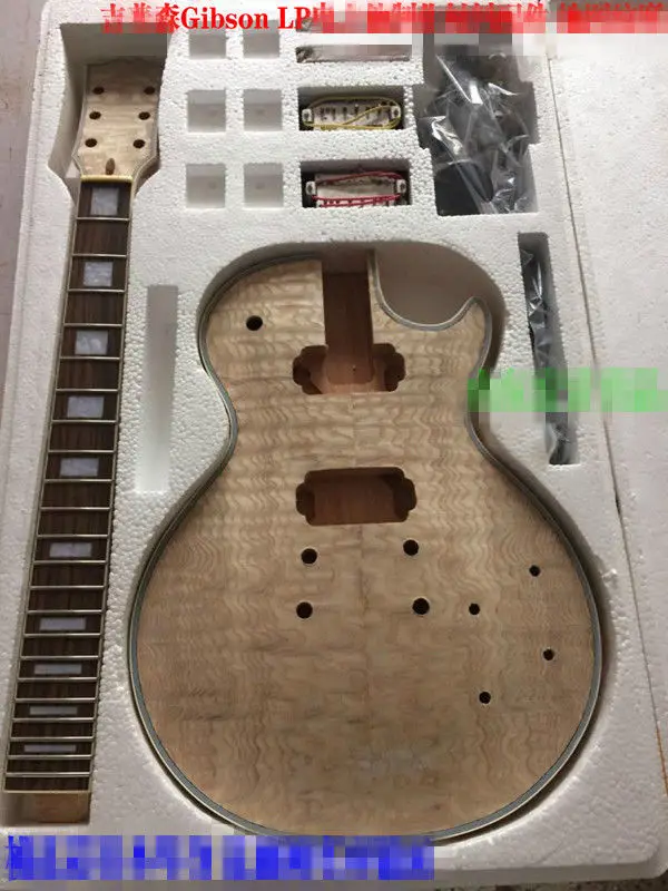 DIY Kit Гитары уникальный тела палисандр гриф шея для LP стиль| |