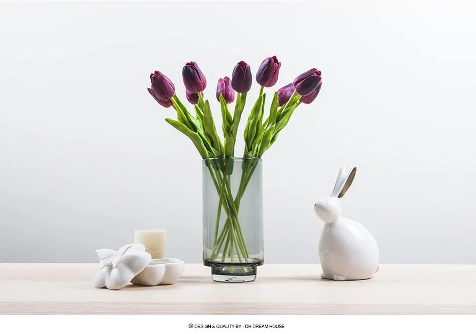 Настоящее сенсорный искусственная PU Tulip стволовых-1" Длина искусственные цветы, декоративные DIY искусственный цветок стены дома рождественские украшения цветы