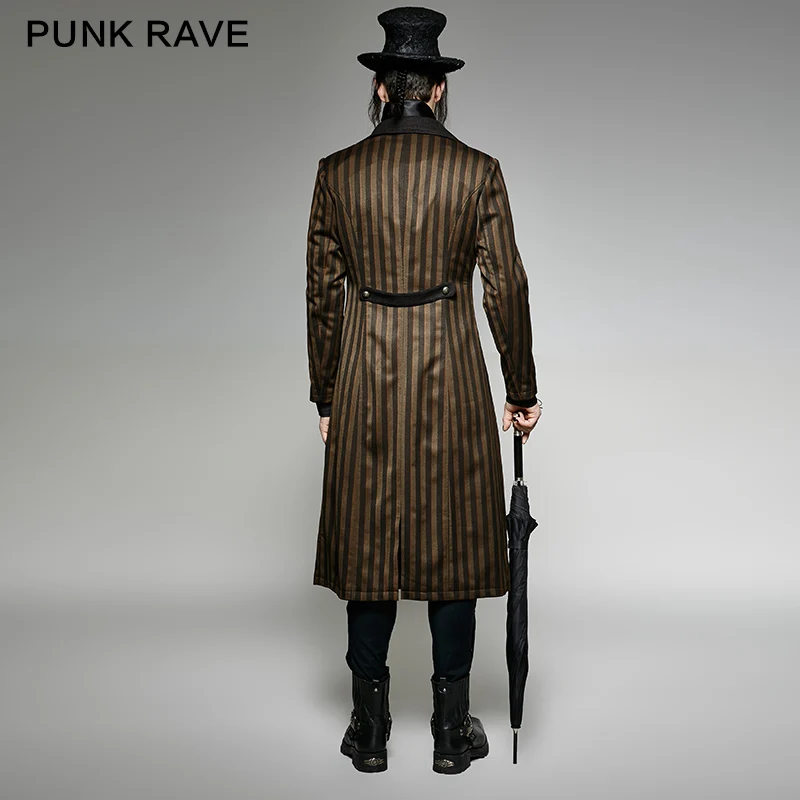 Панк Rave мужские куртки и пальто Готический стимпанк викторианская длинная