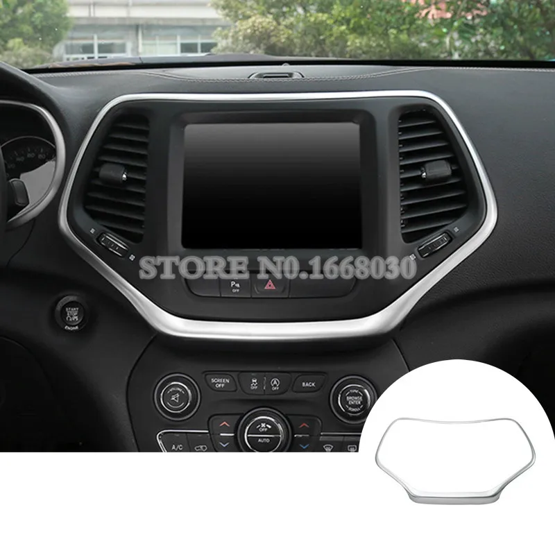 Матовое серебро консоли GPS навигации Рамки чехол накладка для Jeep Cherokee 2014 2016|trim|trim
