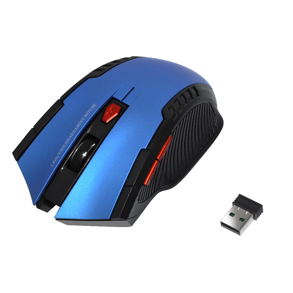 Синий Deepfox 2,4 ГГц Беспроводная 6D игровая мышь 6 клавиш USB приемник Pro геймер Мыши для ПК Ноутбук Настольная профессиональная компьютерная мышь - Цвет: Синий