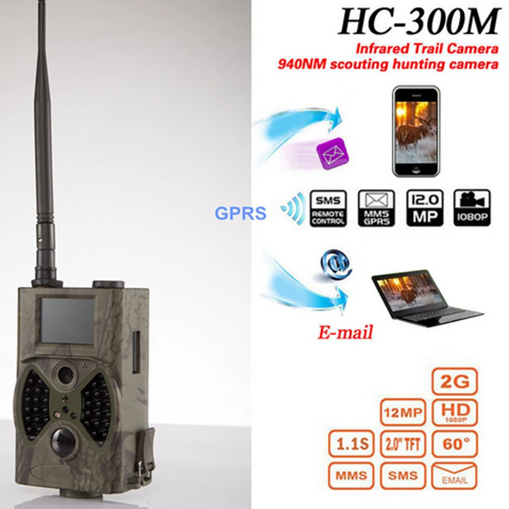 2G GSM GPRS MMS SMS сеть наружная водонепроницаемая IP54 камера слежения 1080P