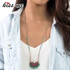 Женское винтажное ожерелье KISS ME, полукруглая подвеска с бусинами и регулируемой цепочкой в этническом стиле, 2017