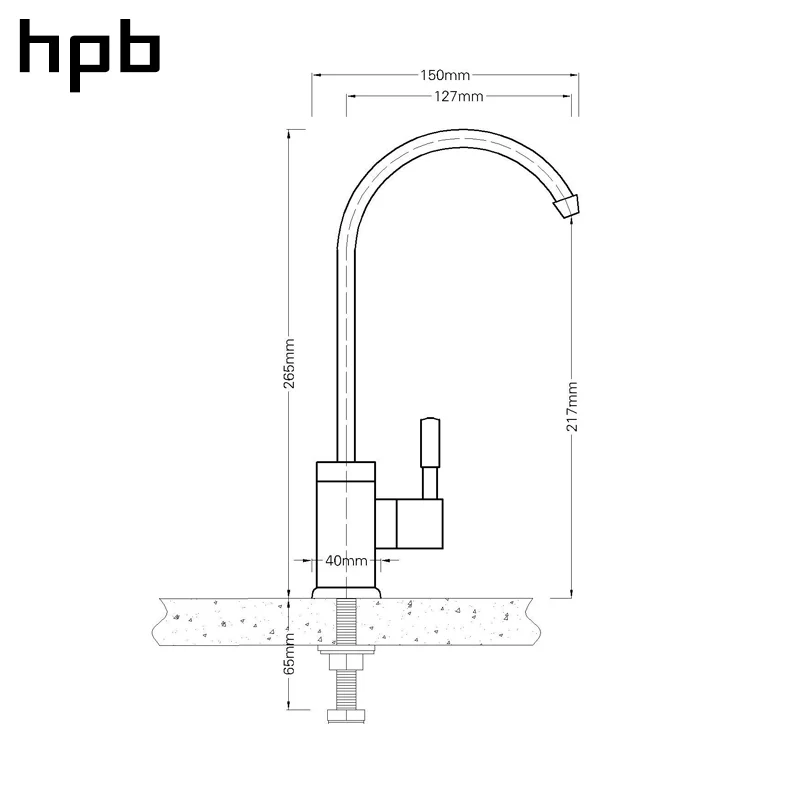 HPB хромированная отделка одинарная холодная вода обратного осмоса кухонная