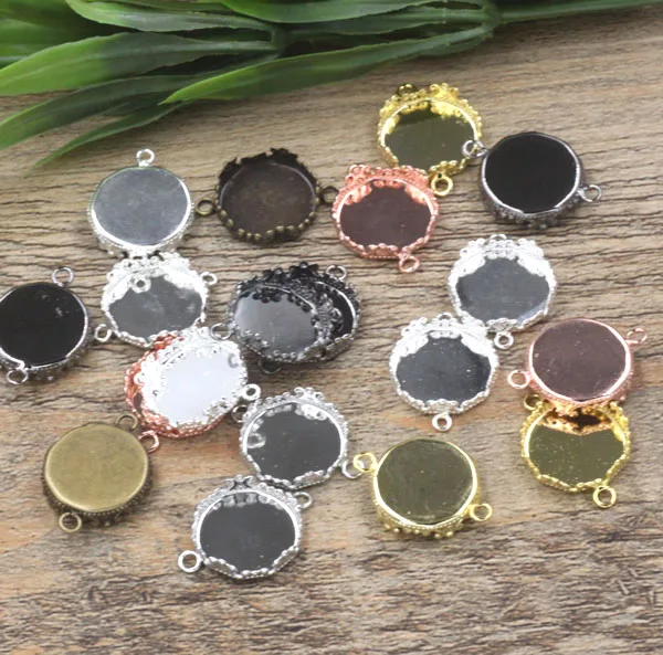 Разноцветные Круглые коннекторы для короны пустая смола основа кабошона рамка с