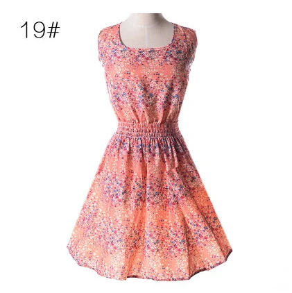 2015 summer new arrival all-match small fresh plus size sleeveless tank dress chiffon skirt basic one-piece | Женская одежда