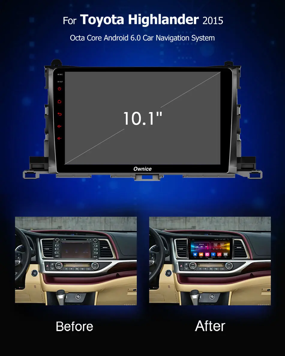Ownice K1 K2 Android 8 1 Octa Core автомобильный Радио плеер gps для toyota highlander 2015 2G Оперативная