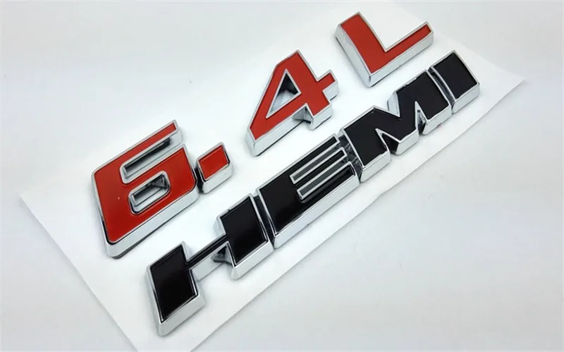 Забавная наклейка для автомобилей 3D металла 6.4L HEMI наклейка с эмблемой автомобиля значок для Jeep Dodge Chrysler 6.4L SRT наклейка наклейки JDM