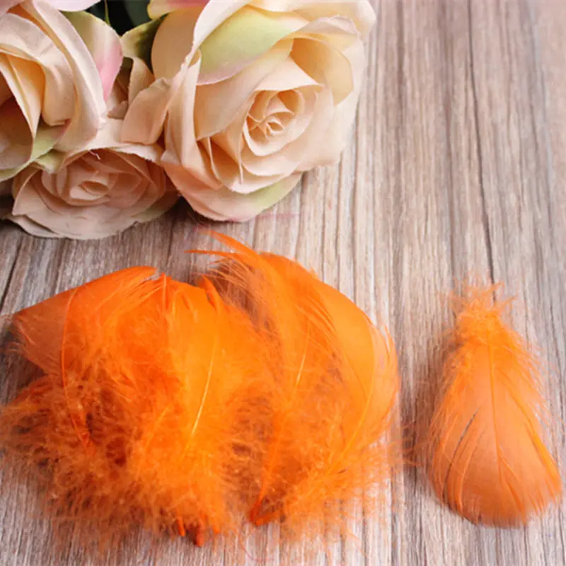 Шляпка из гусиного пера 4-8 см 100 шт./оранжевого цвета аксессуары для волос свадьбы