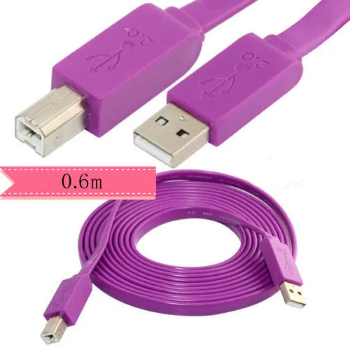 2FT без каблука Тип USB 2 0 мужчине B принтера фиолетовый|Соединители| |