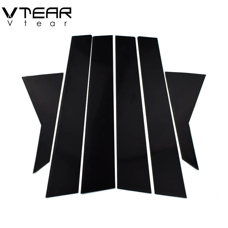 Vtear для Kia Rio 3/Rio 4/X-Line киа рио 3 4 window B C столб наклейка глянцевая черная отделка против царапин зеркальная поверхность покрытие аксессуары 11-19