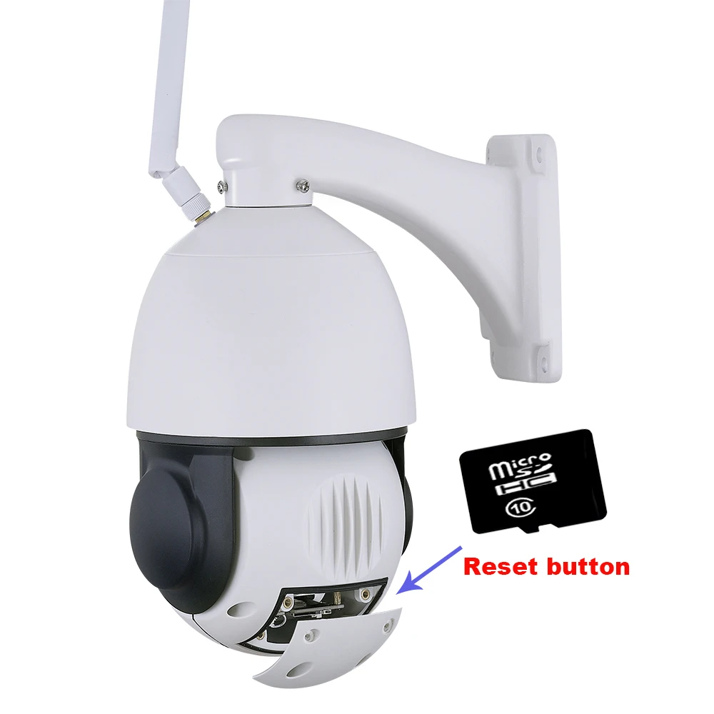 Беспроводная купольная ip-камера 5 Мп 2594*1944 SONY IMX335 Starlight PTZ со слотом для sd-карты P2P микрофон динамик 128 ГБ