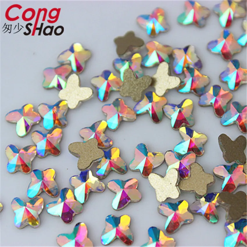Стеклянные стразы-бабочки Cong Shao 100 шт. 5*5 2 м для украшения ногтей Блестящий наряд с
