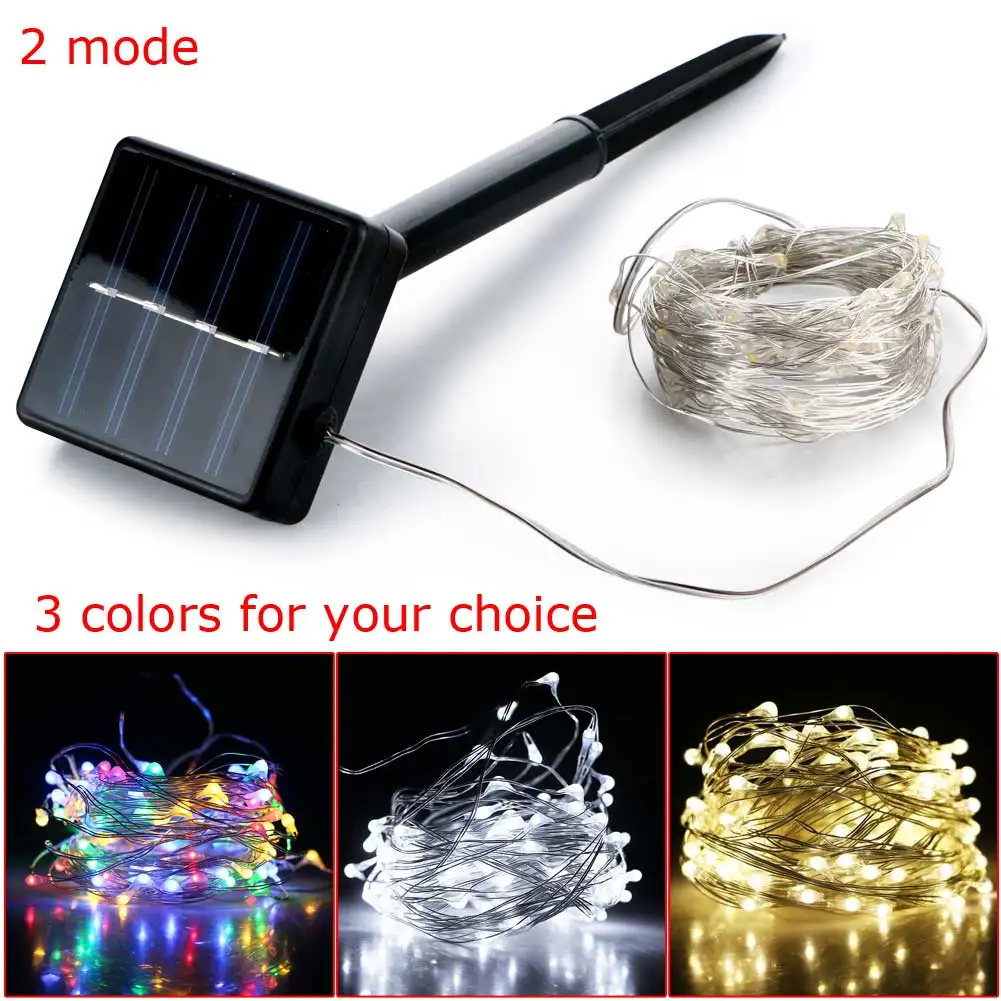 Высокое качество 3 вида цветов 100LED наружная Водонепроницаемая Солнечная энергия