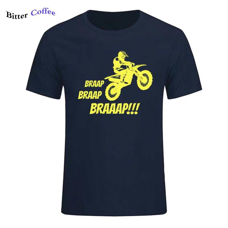 

Summer Hot Sale Mens T shirts Braap Motocross Print T-shirt Casual Top Design New Arrival Fashoin Hot sale Round Neck Tees