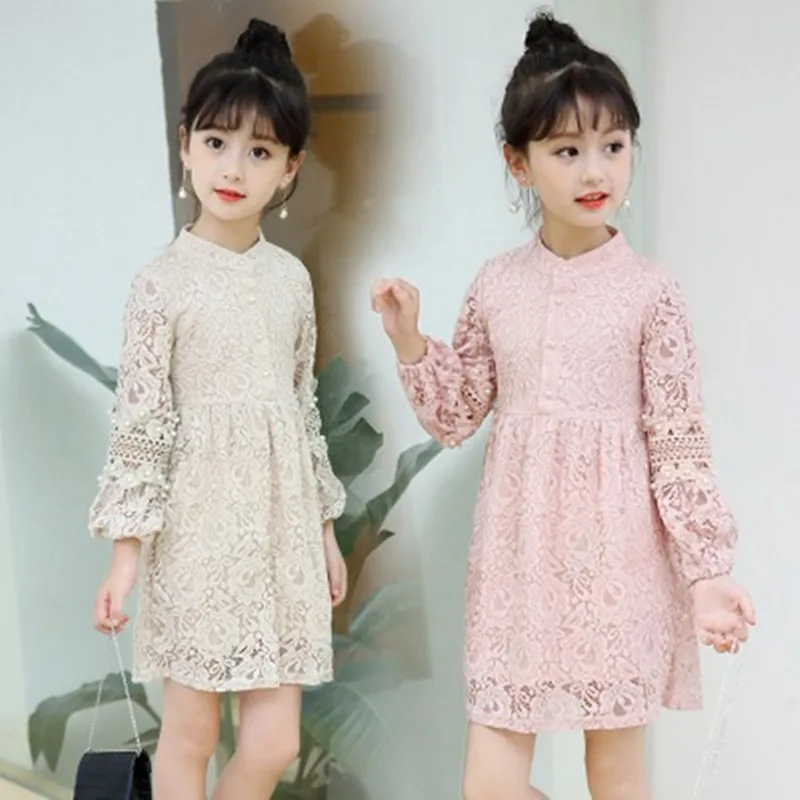 Clothes for Girls Lace Long Sleeve Children Thick Princess Dress Autumn Winter Prom Girl Party Dresses | Детская одежда и обувь