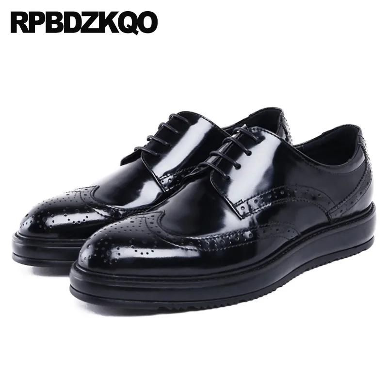 Брендовые весенние туфли известного бренда Wingtip ручной работы на платформе