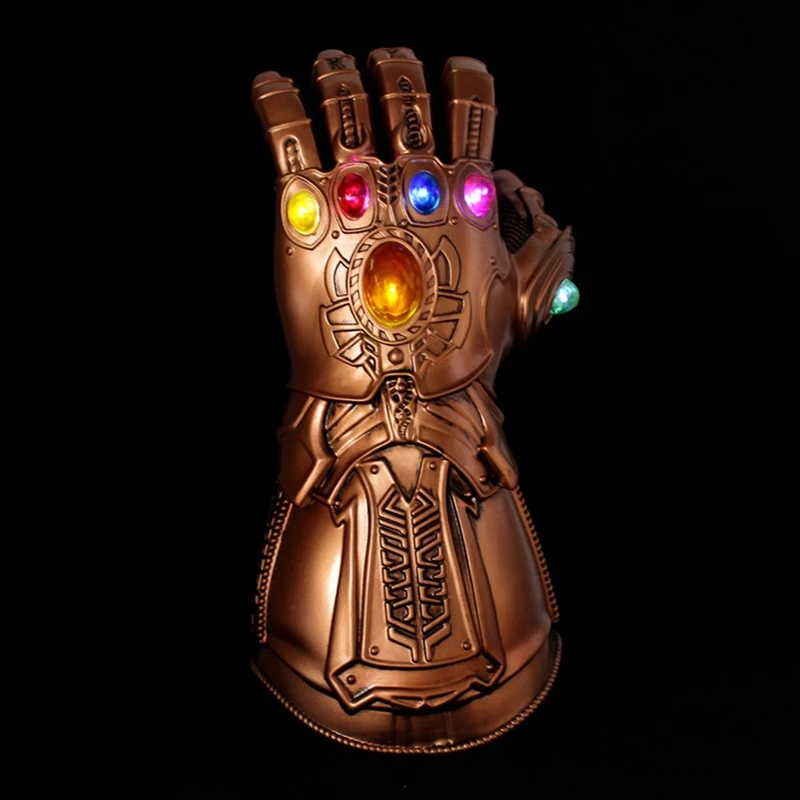 Светодиодный светильник Thanos Infinity Gauntlet Мстители Бесконечность войны косплей светодиодный Перчатки Латексные фигурки модель игрушки подарок Хэллоуин реквизит