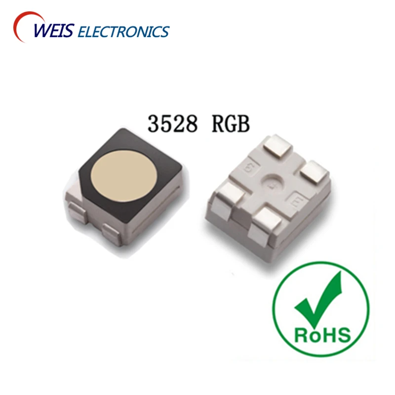 

1000PCS 3528 RGB LED common anode diffused 1210 RED+GREEN+BLUE SMD-4 LEDS lamp beads 2.0-3.2V