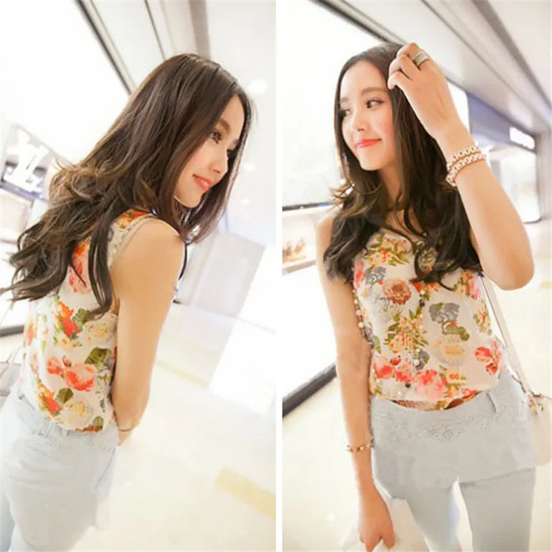 Женская шифоновая майка с принтом бабочки размеры до XXXL|blusas fashion|blusas plussleeveless chiffon |