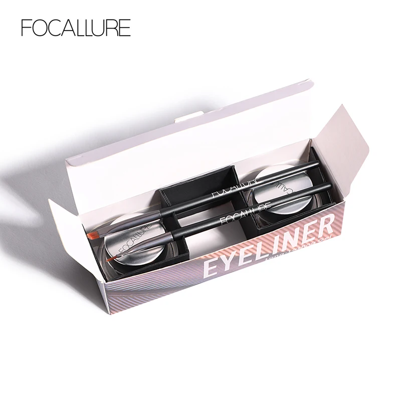 FOCALLURE, Водостойкая Подводка для глаз, крем, 3D, черный, красный, сексуальные оттенки, макияж для глаз с кистью, стойкая краска, подводка для глаз